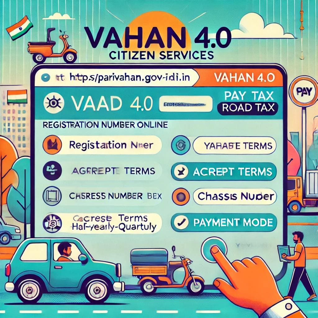 VAHAN 4.0 (Citizen Services) Pay Road Tax Online